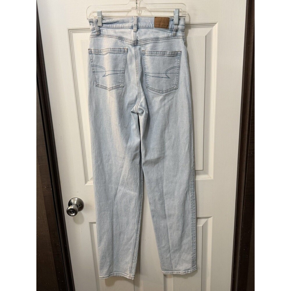 American Eagle Highest Rise Baggy Straight Light Wash Jeans Size 00 - Picture 3 of 7